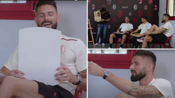 AC Milan Striker Olivier Giroud In Disbelief At Pace Stat On FIFA 22 Card, Says It's "Not Possible" 