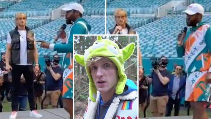 Boxing Legend Floyd Mayweather Fires Savage 'Japan Dig' At Logan Paul During First Heated Face-Off