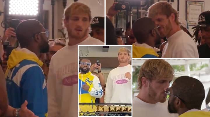Floyd Mayweather And Logan Paul Engage In Long, Heated Face-Off Ahead Of Exhibition Showdown