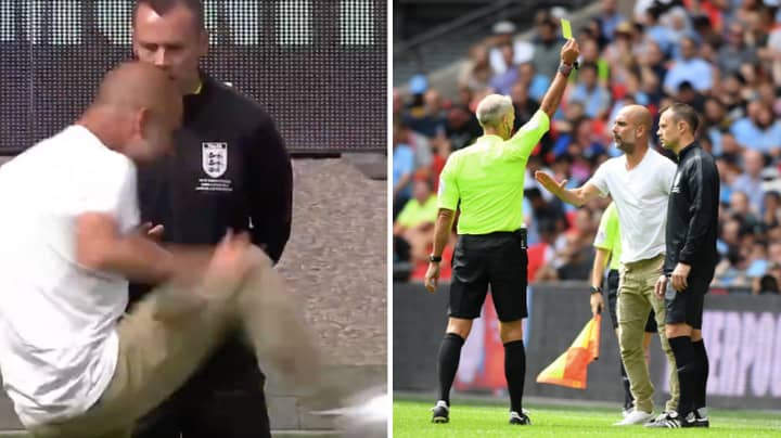 Pep Guardiola Becomes The First Premier League Manager To Be Shown A Yellow Card