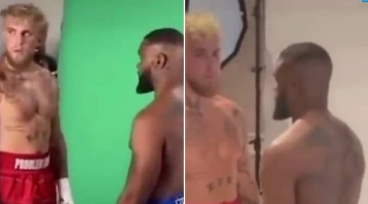 Jake Paul Claims Tyron Woodley Wore Special Soles In His Shoes To Appear Taller At Pre-Fight Photoshoot