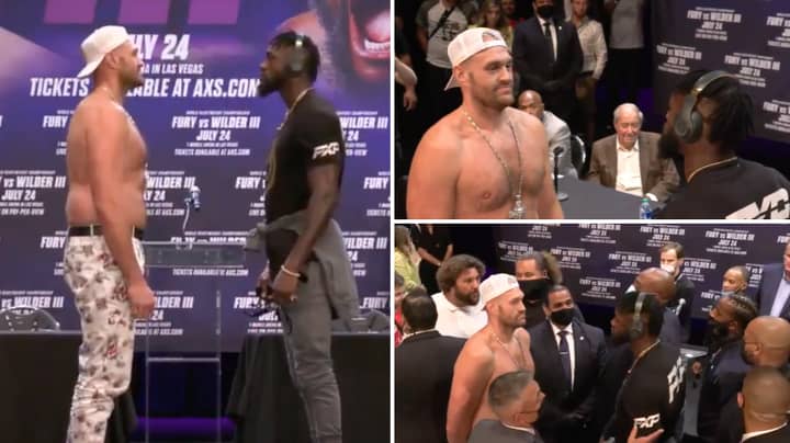 Tyson Fury And Deontay Wilder Engage In The Most Bizarre Face-Off That Lasted 5 Minutes And 33 Seconds 