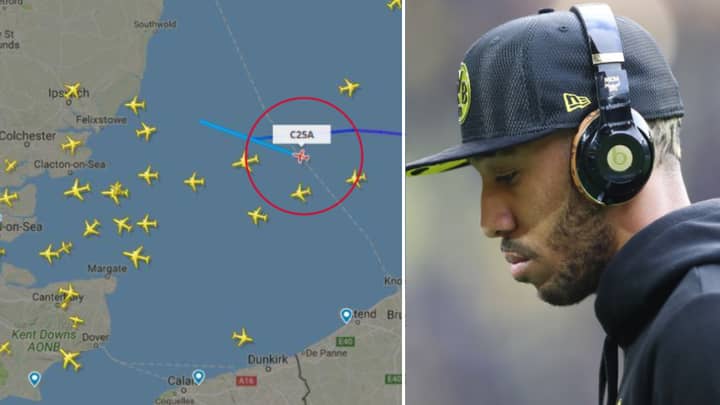 32,000 Arsenal Fans Watched Pierre-Emerick Aubameyang's Private Jet Fly From Dortmund To London 