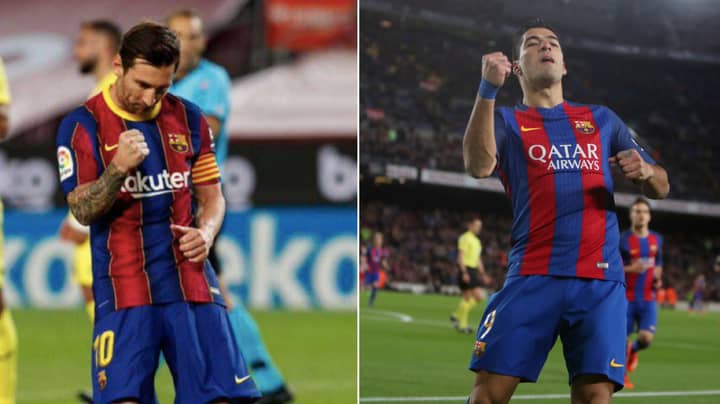 Lionel Messi Dedicated Celebration To Luis Suarez After Goal Against Villarreal