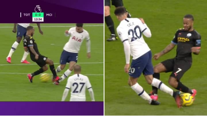 VAR Fails To Upgrade Raheem Sterling's Yellow Card To Red Card After Horrific Tackle On Dele Alli