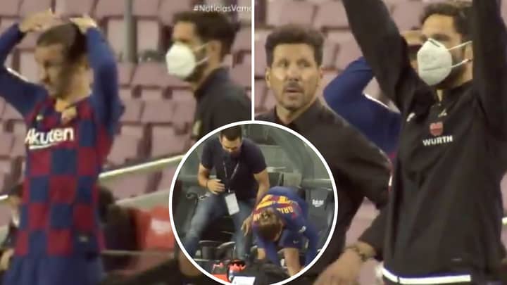 Diego Simeone’s True Reaction To Antoine Griezmann’s Substitution Shown In New Touchline Footage