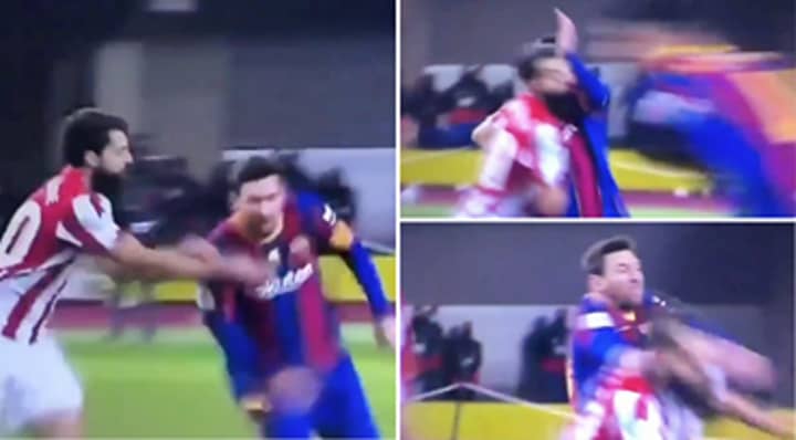 Slow Motion Footage Of Lionel Messi's Red Card 'Punch' Vs Athletic Bilbao Has Emerged