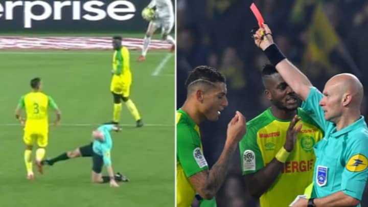 The Incredible Moment A Ligue One Referee Kicked Out At Player And Then Sent Him Off