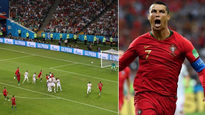 Cristiano Ronaldo Scores Incredible Free Kick Against Spain, THE GOAT