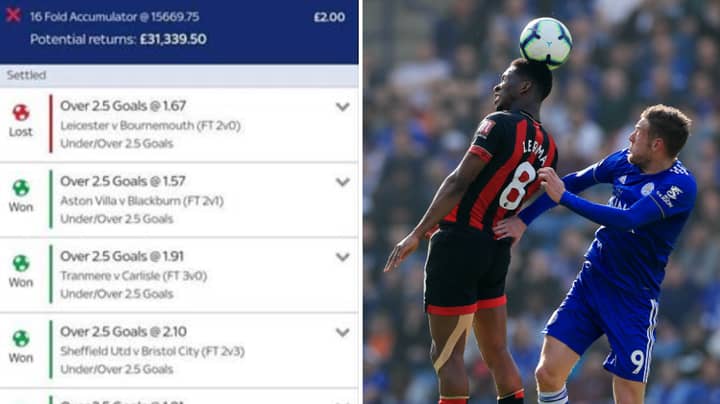 Punter Misses Out On £33,000 From £2 Bet On One Goal
