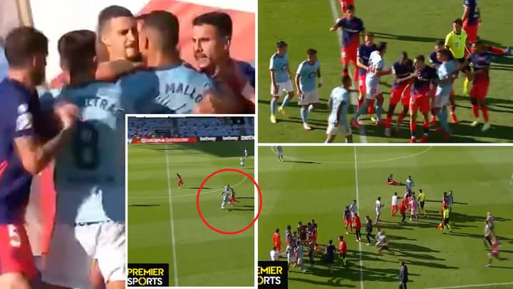 Atletico Madrid And Celta De Vigo Players Clash In Heated Altercation After Challenge On Luis Suarez