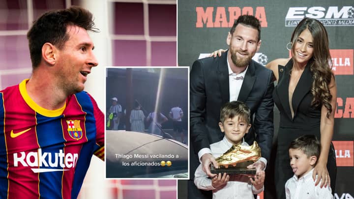 Lionel Messi's Son, Thiago, Brutally Mocks Fan Who Taunted His Father Outside Their Barcelona Home