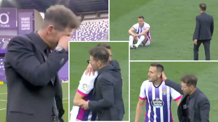 The Classy Moment Diego Simeone Walks Across Pitch To Console Real Valladolid Player After Atletico Madrid Win