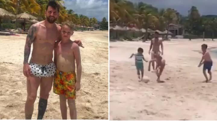 11-Year Old Kid From London Plays Football With Lionel Messi On Holiday