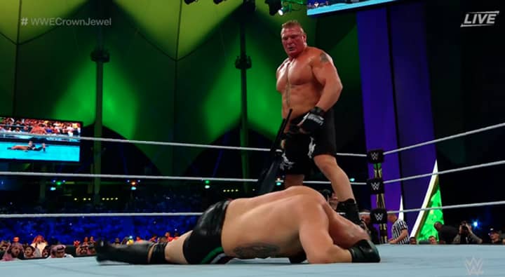 Brock Lesnar Destroys Cain Velasquez On His WWE Debut At Crown Jewel