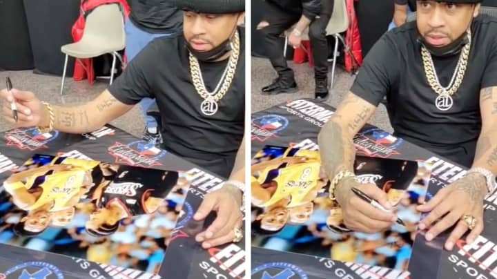 Allen Iverson Gets Emotional While Signing Rare Photograph Of Him And Kobe Bryant