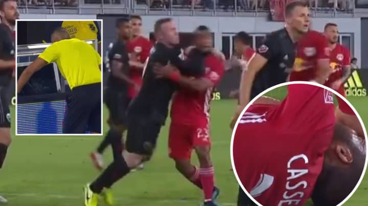 Wayne Rooney Sent Off For D.C United After Smashing Forearm In Opponent's Face