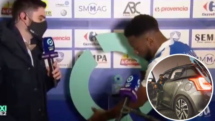 Grenoble Striker Mamadou Diallo Takes Home Man Of The Match Stand After Hilarious Presentation Gaffe