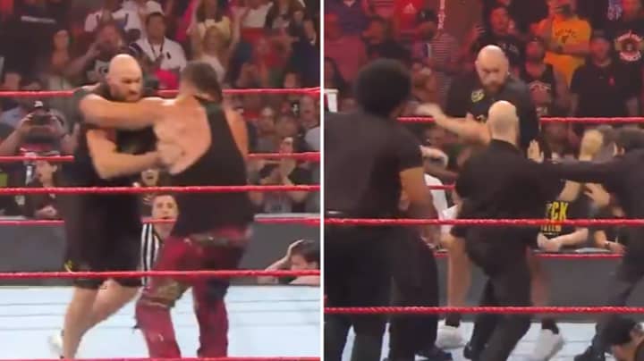 Tyson Fury And Braun Strowman Brawl On Monday Night Raw