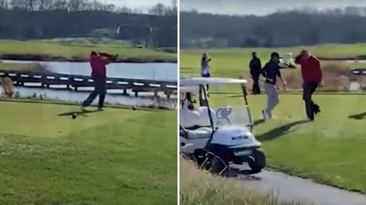 Donald Trump Shouts 'I Hate This F***ing Hole!!!' After Hitting Golf Ball Into The Water
