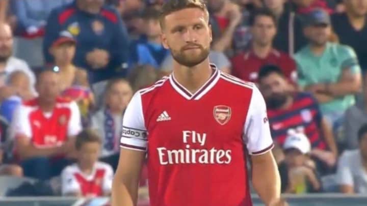 Shkodran Mustafi Was Arsenal's Captain Last Night, He Didn't Even Wear The Armband Properly