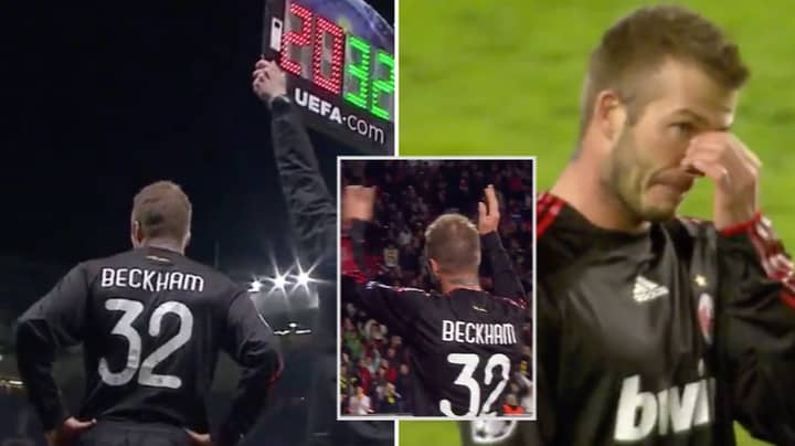 David Beckham Was Brought To Tears When He Received Standing Ovation On Return To Old Trafford With AC Milan