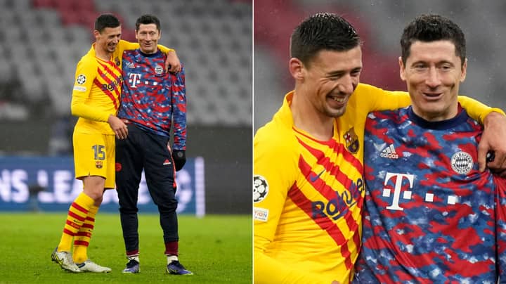 'Terminate His Contract' - Clement Lenglet Pictured Smiling With Robert Lewandowski, Barca Fans Want Him Out