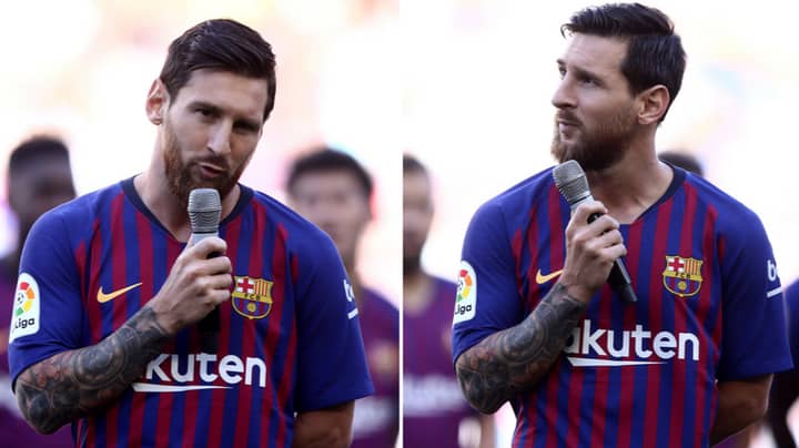 Lionel Messi's First Speech As Barcelona Captain Is Brilliant 