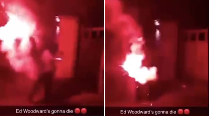 Manchester United Fans Appear To Be Throwing Flares At Ed Woodward's House