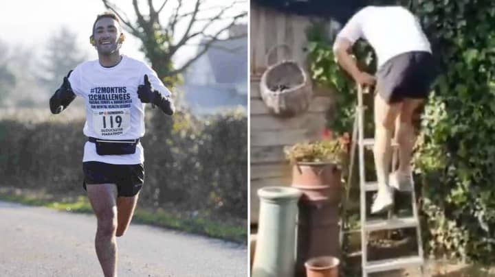Lad Does 52km Run In His Garden And Uses Ladder To Recreate Incline For Charity
