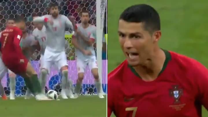 How Cristiano Ronaldo Reacted To His Match Saving Free Kick Vs Spain