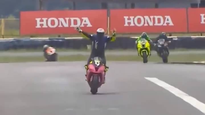 Superbike Racer Celebrates Too Early And Ends Up In Third Place
