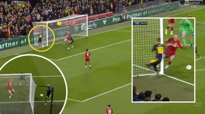 Mesut Ozil Produces Incredible Backheel Assist Against Liverpool In The League Cup