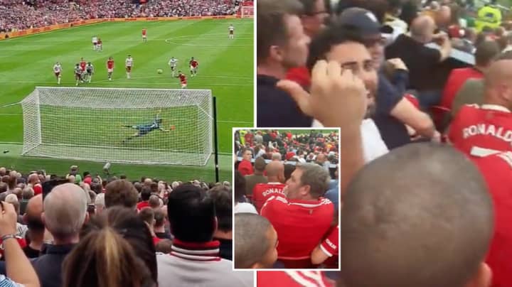 Aston Villa Fan Wildly Celebrates Bruno Fernandes’ Penalty Miss In Home End And It's Carnage 