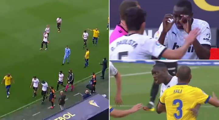 Valencia Players Walk Off Pitch In Support Of Mouctar Diakhaby After Alleged Racial Abuse