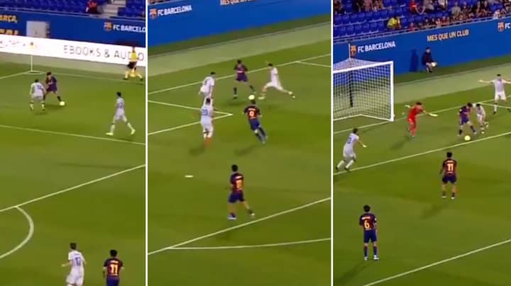 20-Year-Old Barcelona B Starlet Scores Mind Blowing 'Messi-Esque' Goal Vs Levante