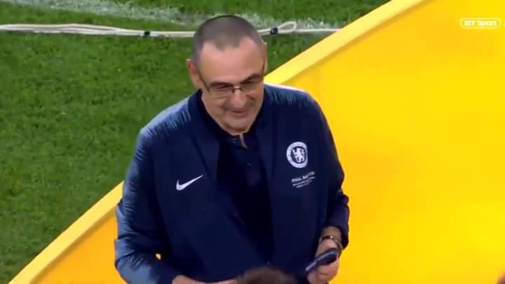 Maurizio Sarri Collecting His Europa League Medal Is The Most Wholesome Thing