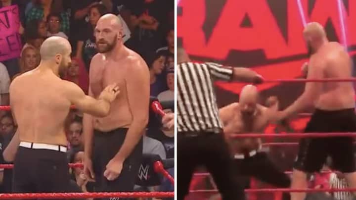 Tyson Fury Landed KO Shot On WWE Superstar Cesaro After Raw Went Off Air 