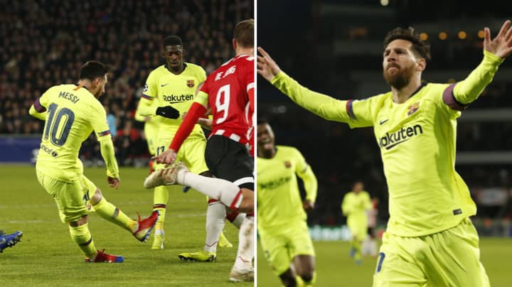 Lionel Messi Scores Typically Brilliant Goal In Champions League