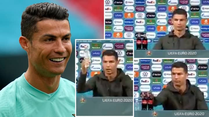 Cristiano Ronaldo's Reaction To Coca-Cola Bottles At Portugal's Euro 2020 Conference Is Priceless