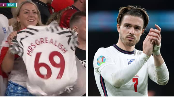 Woman Hailed As A Hero For Waving 'Mrs Grealish 69' Manchester United Shirt During Euro 2020 Final