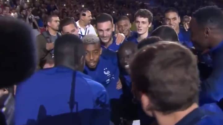France Players Sing N'Golo Kanté's Song With 80,000 Fans In World Cup Celebrations