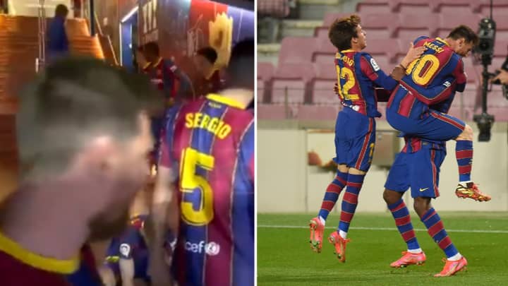 Barcelona Captain Lionel Messi Gave An Inspiring Speech At Half Time