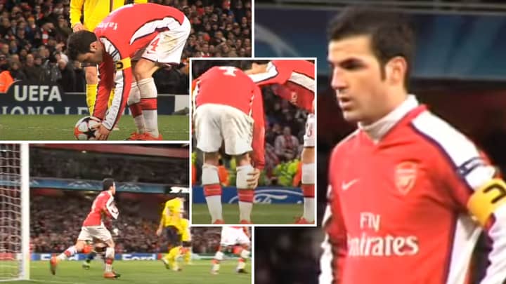 11 Years Ago Today, Cesc Fabregas Scored Arsenal Penalty Against Barcelona With A Broken Leg