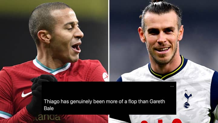 Fans Blast Thiago Alcantara As 'Biggest Flop Of The Premier League Season' Ahead Of Gareth Bale