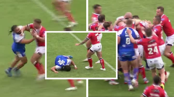 Former NRL Player Konrad Hurrell Gets Knocked Out In Super League 'Mass Brawl'