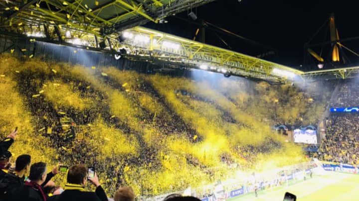 Borussia Dortmund's Yellow Wall Create Incredible Display Ahead Of Barcelona Game