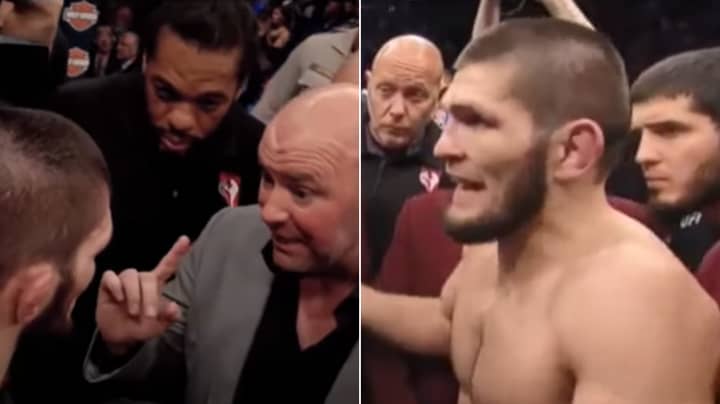 Rare Footage Of Dana White's Heated Conversation With Khabib Immediately After Conor McGregor Brawl