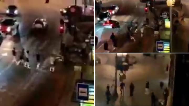 Shocking Video Shows Man City And Chelsea Fans Fighting With Each Other And Police In Porto