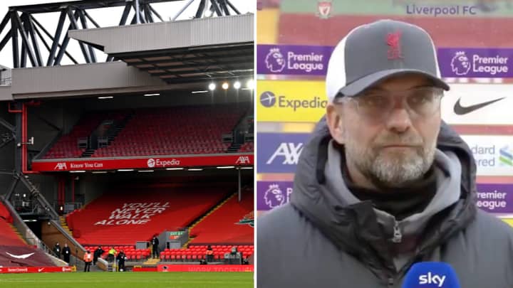 Jurgen Klopp Bemoans Absence Of Fans At Anfield After Six Straight Premier League Home Losses